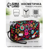 Косметичка-футляр женская с ручкой, объёмная, маленькая, для косметики, лекарств, прокладок, чёрная (производитель не указан)