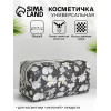 Косметичка на молнии женская, с рисунком, с рисунком, чёрная (производитель не указан)