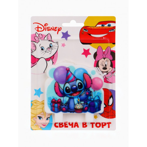 Свеча в торт 8×8 см, Стич Disney