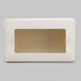 Упаковка для продуктов с окном, белая, 23×14×6 см, 1.9 л