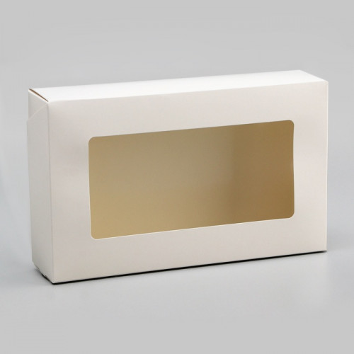 Упаковка для продуктов с окном, белая, 23×14×6 см, 1.9 л UPAK LAND