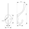 Крючок мебельный ТУНДРА TKd=002 LIGHT, двухрожковый, золото, 4 шт. TMP ТУНДРА