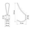 Крючок мебельный ТУНДРА TKd=009, двухрожковый, черный, 5 шт. ТУНДРА