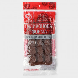 Форма для конфет и шоколада Доляна «Капелька», силикон, 21.5×10.4×1.3 см, 15 ячеек (2.3×3 см), коричневая