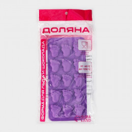 Форма для конфет и шоколада Доляна «Следопыт», силикон, 22×10×1.8 см, 15 ячеек (3.6×2.7 см), МИКС