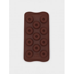 Форма для конфет и шоколада Доляна «Колечко.Риб», силикон, 21×10.5×1.8 см, 11 ячеек, коричневая