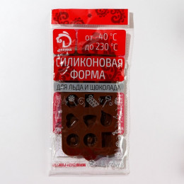 Форма для конфет и шоколада Доляна «Лакомство», силикон, 21×10.4 см, 15 ячеек, коричневая