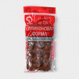 Форма для конфет и шоколада Доляна «Рондо», силикон, 21×10.5×3 см, 15 ячеек, коричневая