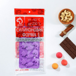Форма для конфет и шоколада Доляна «Подводный мир», силикон, 21×10×1 см, 15 ячеек (3×3.5 см), МИКС