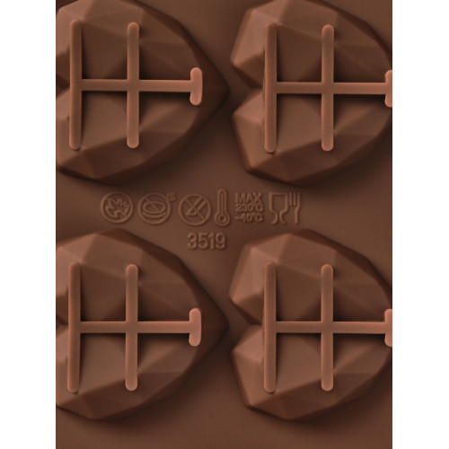 Форма для конфет и шоколада Доляна «Холодное сердце», 20.5×10×1.5 см, 15 ячеек, силикон, коричневая Доляна