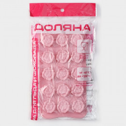 Форма для конфет и шоколада Доляна «Розочки», силикон, 20.5×10.5×1.5 см, 15 ячеек (3×3 см), МИКС
