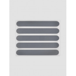 Светоотражающая термонаклейка «Полосы», 12×1.5 см, 5 шт. на листе, серая