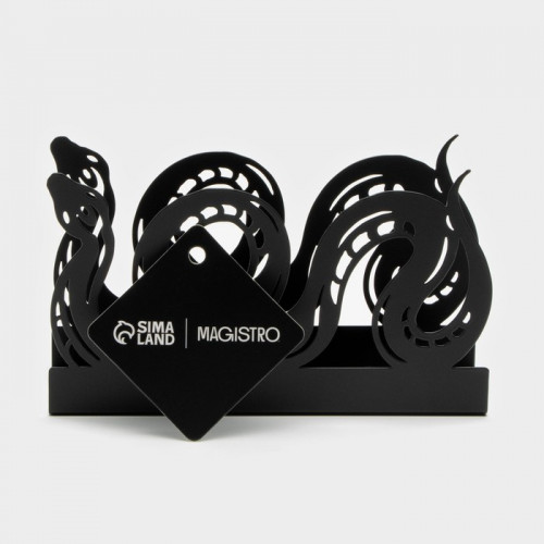 Салфетница Magistro «Змея», 14×4×8.5 см, чёрная Magistro