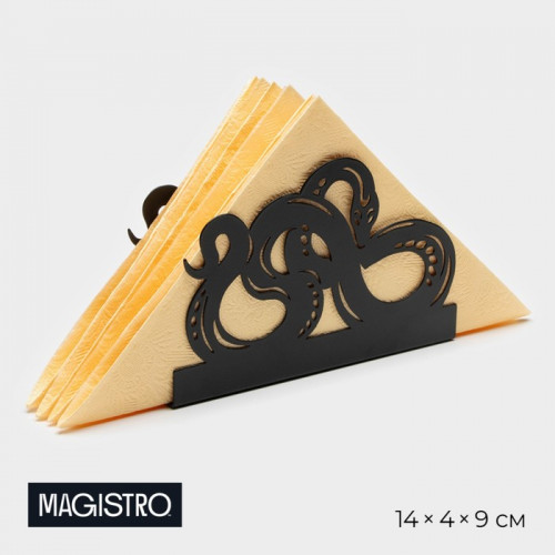 Салфетница Magistro «Змея», 14×4×9 см, чёрная Magistro