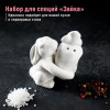 Набор для специй Доляна «Зайка», солонка 50 мл, перечница 40 мл, доломит, белый Доляна