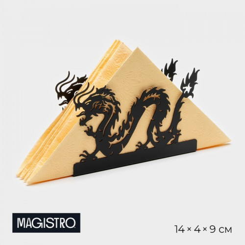 Салфетница Magistro «Дракон», 14×4×9 см, чёрная Magistro