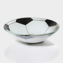 Салатник Доляна «Мяч», 200 мл, 12×2.5 см, стекло, чёрный, белый