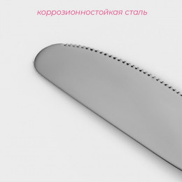 Нож столовый из нержавеющей стали Доляна «Соня», длина 20.5 см, толщина 2 мм, серебристый