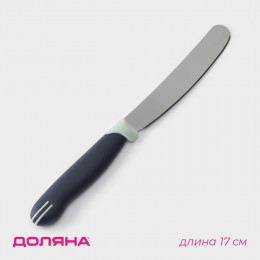 Нож для масла Доляна «Страйп», лезвие 7.5 см, синий