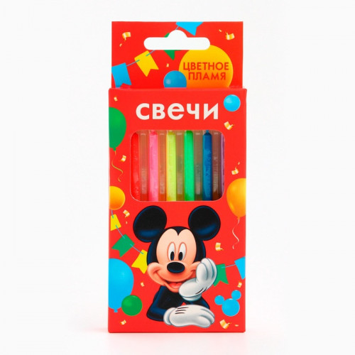 Свечи для торта 6 штук, с цветным пламенем, Микки Маус Disney