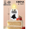 Свеча для торта «С др, короче», 6.5 см, белая Страна Карнавалия