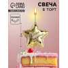 Свеча в торт «С днем рождения», золотая Омский свечной завод