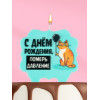 Свеча для торта «С днем рождения, померь давление», 8 см, голубая Страна Карнавалия