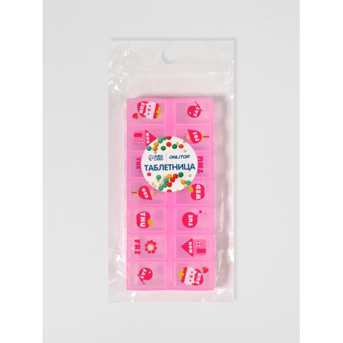 Таблетница «Картинки», 13×6×2 см, 14 секций, МИКС ONLITOP
