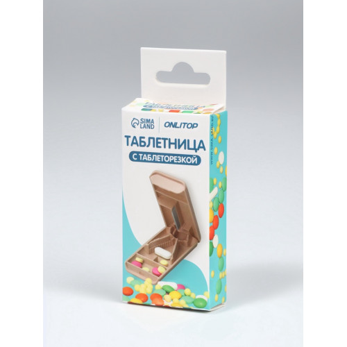 Таблетница с делителем, 8×4×1.5 см, 1 секция, МИКС ONLITOP