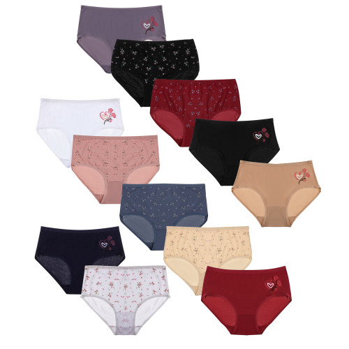 Трусы женские макси с принтом, р.50-52, 95% хлопок, 5% спандекс, Cotton #6001 (производитель не указан)