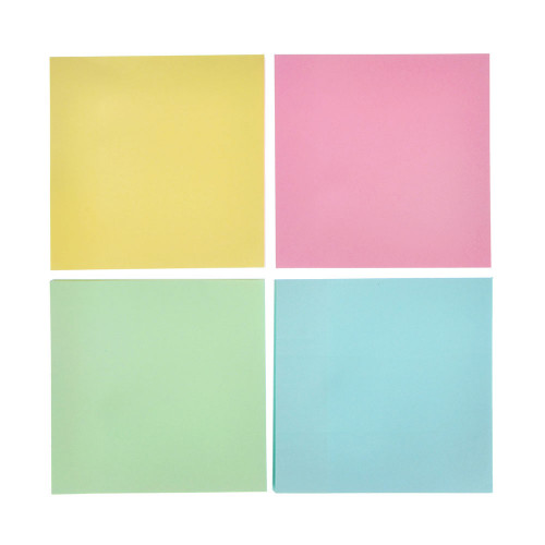 Блок с клеевым краем 76x76мм, 100 листов, 4 цвета, бумага ClipStudio