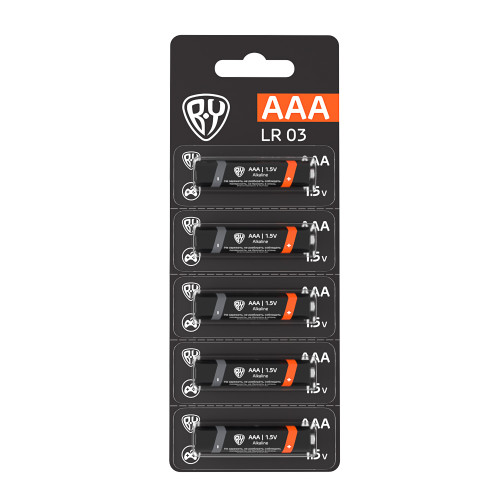 BY Батарейка AAA (LR03) 1шт в отрывном блистере, щелочная 1.5V, цена за 1шт BY