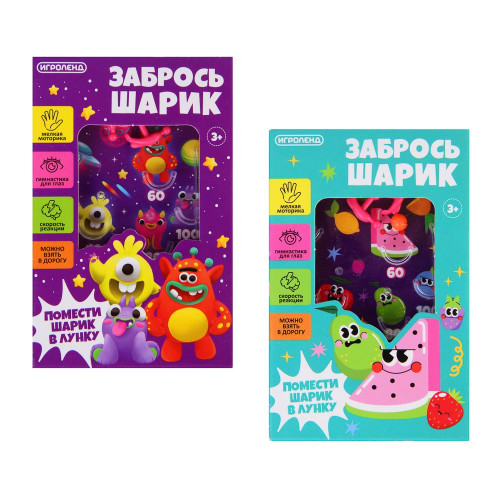 ИГРОЛЕНД Мини игра пинбол "Забрось шарик", PS, бумага, 10,8х7х1,2 см, 2 дизайна ИГРОЛЕНД