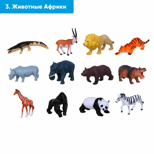 ИГРОЛЕНД Игрушка "Мир и его обитатели", PVC, 7x3,5x3см, 12 дизайнов ИГРОЛЕНД