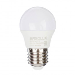 Ergolux LED-G45-7W-E27-4K (Эл.лампа светодиодная Шар 7Вт E27 4500K 172-265В), 12145