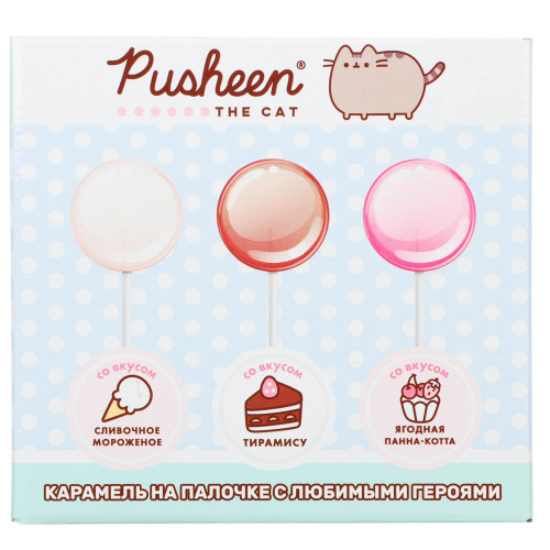 SWEET POPS PUSHEEN Карамель круглая на палочке, 10 г. SWEET POPS