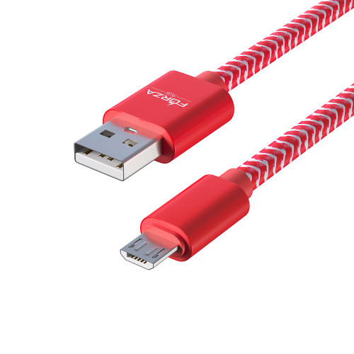 FORZA Кабель для зарядки Волна Micro USB, 1м, 2А, тканевая оплётка, 4 цвета, пакет FORZA