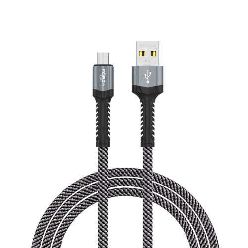 FORZA Кабель для зарядки Вернисаж microUSB, 1м, Быстрая зарядка 2.4А, 12W, тканевый , 3 цвета FORZA