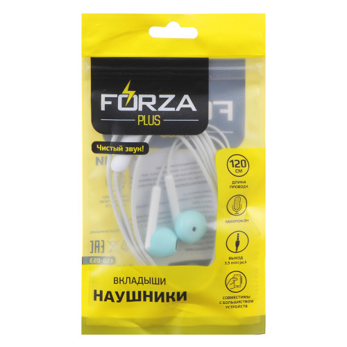 FORZA Наушники проводные вкладыши Карамель, гарнитура, цветные, пластик FORZA