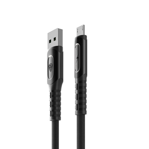 BY Кабель для зарядки Экстрим Micro USB, 1м, 3А, Быстрая зарядка QC3.0, ткань, черный BY