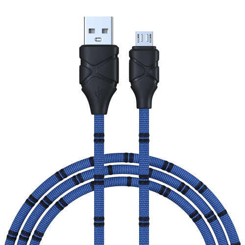 FORZA Кабель для зарядки Питон Micro USB, 1м, 2А, тканевая оплётка, 3 цвета, пакет FORZA