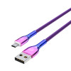 BY Кабель для зарядки Jam microUSB, 1м, Быстрая зарядка 3А, QC, PD 20W, тканевый, фиолетовый BY