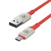 BY Кабель для зарядки Space Cable Pro Micro USB, 1м, Быстрая зарядка QC3.0, штекер металл, красный BY