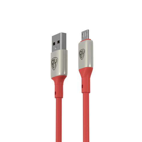 BY Кабель для зарядки Space Cable Pro Micro USB, 1м, Быстрая зарядка QC3.0, штекер металл, красный BY