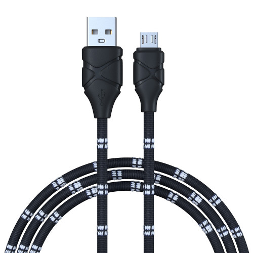 FORZA Кабель для зарядки Питон Micro USB, 1м, 2А, тканевая оплётка, 3 цвета, пакет FORZA