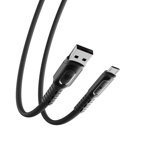 BY Кабель для зарядки Экстрим Micro USB, 1м, 3А, Быстрая зарядка QC3.0, ткань, черный BY