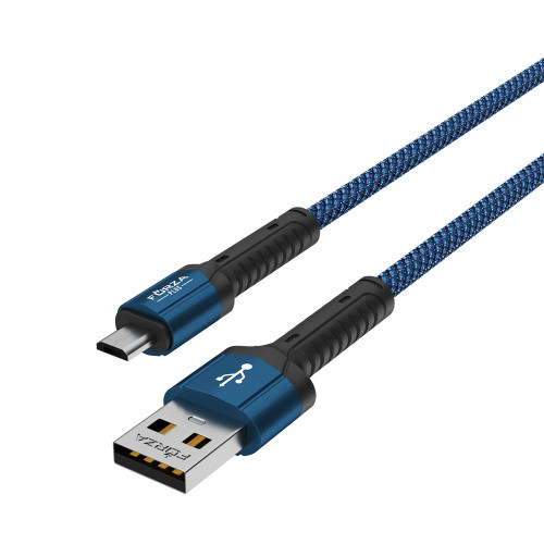 FORZA Кабель для зарядки Вернисаж microUSB, 1м, Быстрая зарядка 2.4А, 12W, тканевый , 3 цвета FORZA