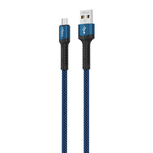 FORZA Кабель для зарядки Вернисаж microUSB, 1м, Быстрая зарядка 2.4А, 12W, тканевый , 3 цвета FORZA