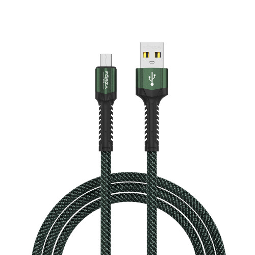 FORZA Кабель для зарядки Вернисаж microUSB, 1м, Быстрая зарядка 2.4А, 12W, тканевый , 3 цвета FORZA