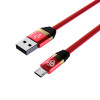 BY Кабель для зарядки Элегант Micro USB, 1м, 3А, быстрая зарядка QC3.0, тканевая оплётка, красный BY